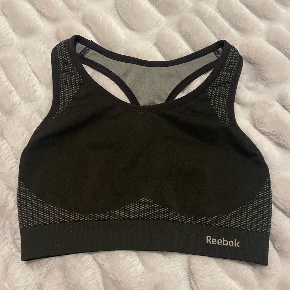 Reebok Black and Gray Sports Bra
